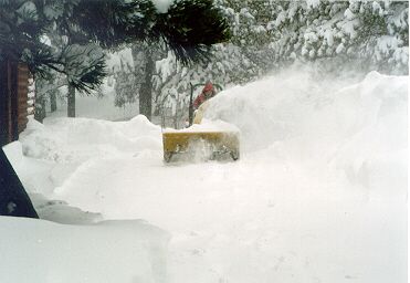 Snowblowing the March '90 storm